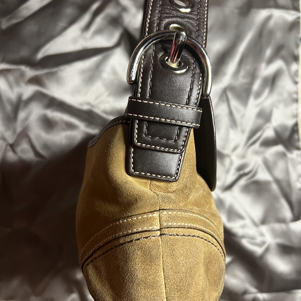 Coach Soho Tan and Brown Suede Shoulder Bag - Picture 5 of 11